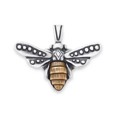 Bee Pendant in Sterling Silver and Bronze