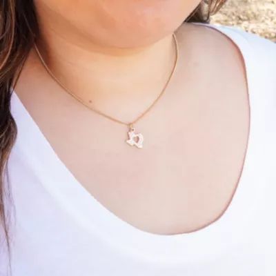 Pave Diamond Deep in the Heart of Texas Pendant in 14K Yellow Gold - Image 4