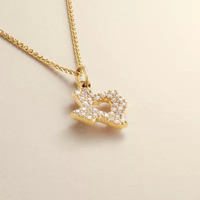 Pave Diamond Deep in the Heart of Texas Pendant in 14K Yellow Gold - Image 2