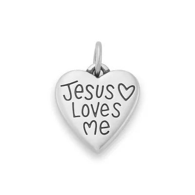 Jesus Love Me Charm in Sterling Silver