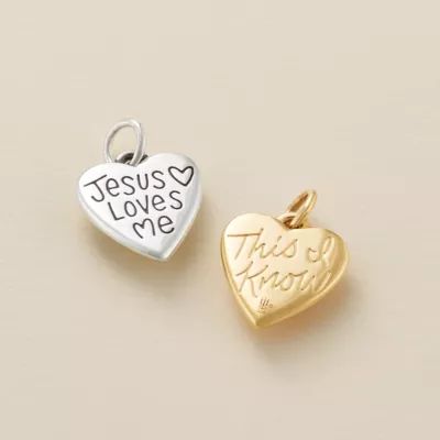 Jesus Love Me Charm in Sterling Silver - Image 4