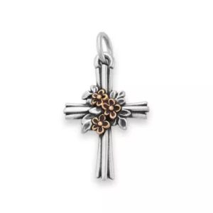 Growing in Faith Sterling Silver Cross Charm