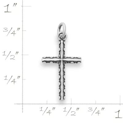 Petite Elegant Cross Charm in Sterling Silver or 14K Yellow Gold - Image 5