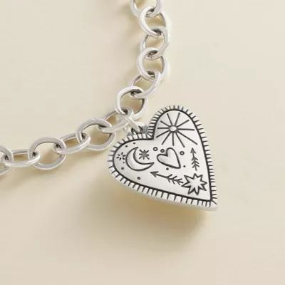 Western Sky Heart Charm in Sterling Silver - Image 2