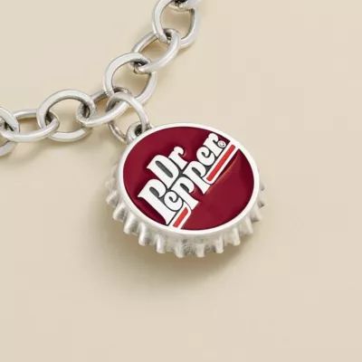 Enamel Dr Pepper Bottle Cap Charm in Sterling Silver - Image 2