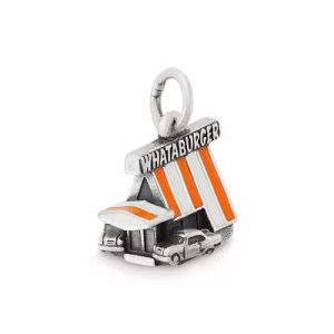 Enamel Whataburger Original A-Frame Charm in Sterling Silver