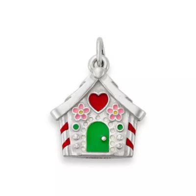 Enamel Gingerbread House Charm in Sterling Silver