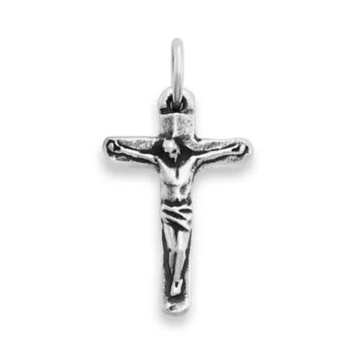 Chiseled Crucifix Pendant in Sterling Silver