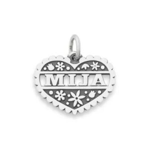 Mija Heart Charm in Sterling Silver