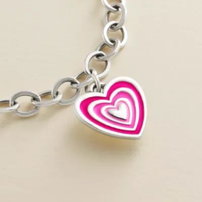 Enamel Radiant Heart Charm in Sterling Silver - Image 2
