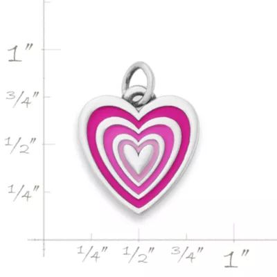 Enamel Radiant Heart Charm in Sterling Silver - Image 4
