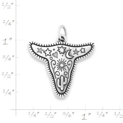 Western Sky Steer Charm in Sterling Silver - Image 5