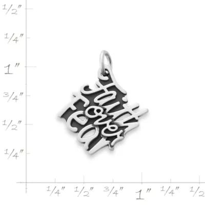 Faith Over Fear Charm in Sterling Silver - Image 4