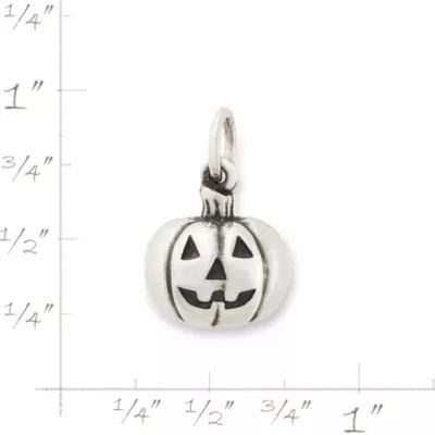 Carved Jack-O-Lantern Charm in Sterling Silver - Image 5