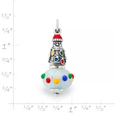 Enamel Christmas Penguin Art Glass Charm in Sterling Silver - Image 6