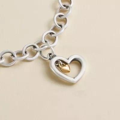 Petite Heart of Gold Charm in Sterling Silver and 14K Yellow Gold - Image 2