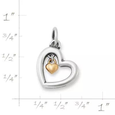 Petite Heart of Gold Charm in Sterling Silver and 14K Yellow Gold - Image 5