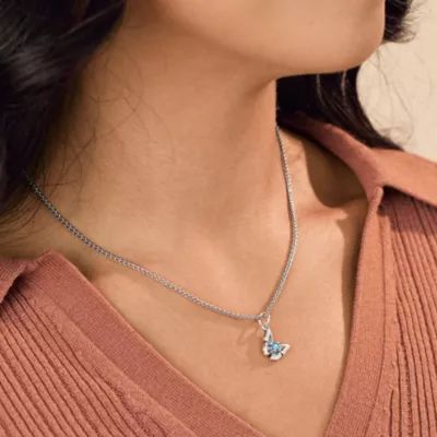 Butterfly Gemstone Charm in Sterling Silver - Image 4