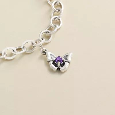 Butterfly Gemstone Charm in Sterling Silver - Image 2