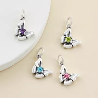 Butterfly Gemstone Charm in Sterling Silver - Image 3