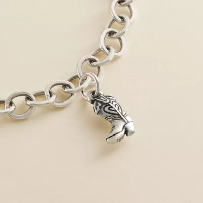 Mini Cowgirl Boot Charm in Sterling Silver - Image 3