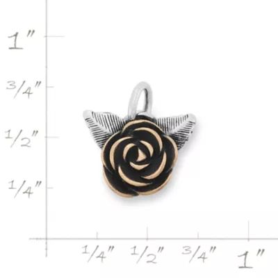 Wild Rose Charm in Sterling Silver and Bronze - Image 4