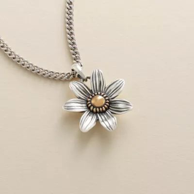Full Bloom Pendant in Sterling Silver and Bronze - Image 2