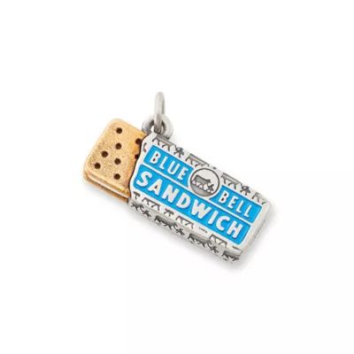 Enamel Blue Bell Ice Cream Sandwich Charm in Sterling Silver and Bronze