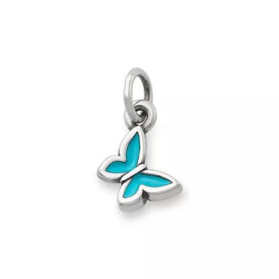 Enamel Mini Butterfly Charm in Sterling Silver