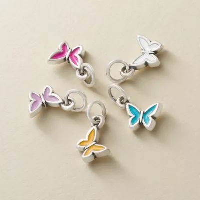 Enamel Mini Butterfly Charm in Sterling Silver - Image 2