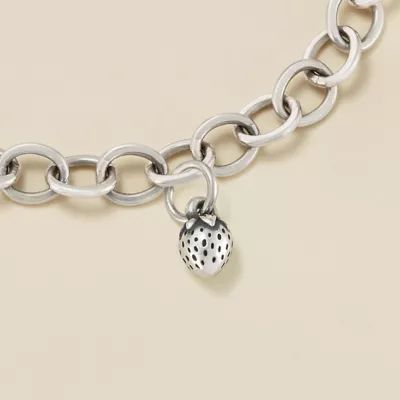 Mini Strawberry Charm in Sterling Silver - Image 2