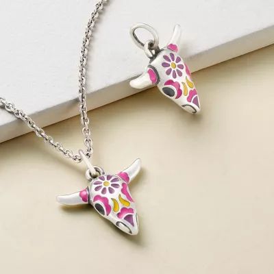 Enamel Desert Bloom Charm in Sterling Silver - Image 2