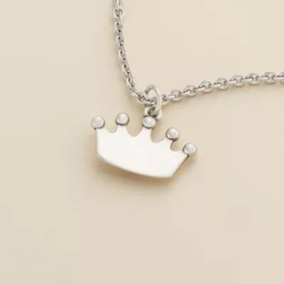 Engravable Crown Charm in Sterling Silver - Image 3