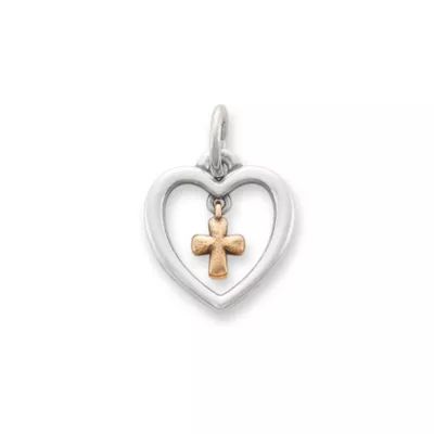 Love and Faith Dangle Charm in Sterling Silver and Bronze
