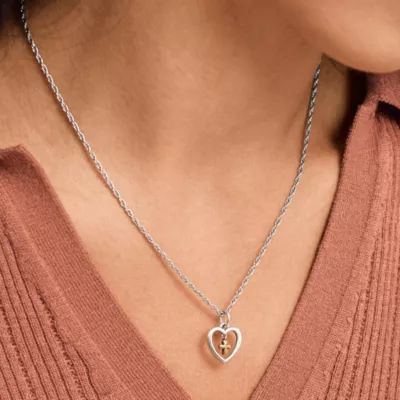 Love and Faith Dangle Charm in Sterling Silver and Bronze - Image 3