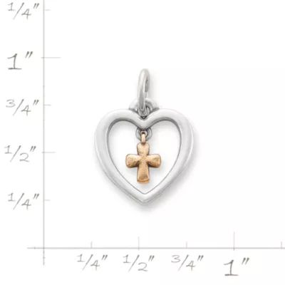 Love and Faith Dangle Charm in Sterling Silver and Bronze - Image 4