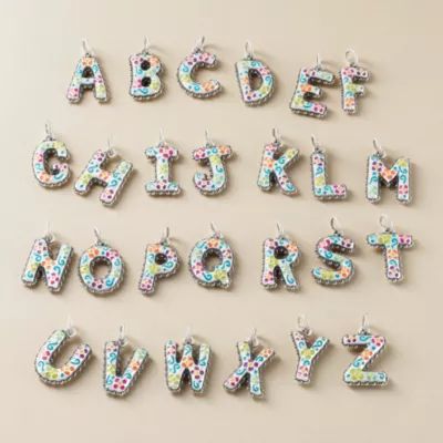 Enamel Consuela Floral Initial Charm in Sterling Silver - Image 2