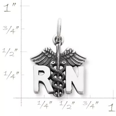 "RN" Charm in Sterling Silver - Image 2