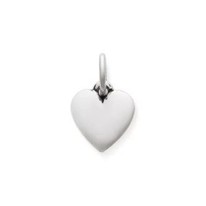Puffed Heart Charm in Sterling Silver or 14K Yellow Gold