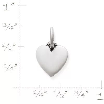 Puffed Heart Charm in Sterling Silver or 14K Yellow Gold - Image 2
