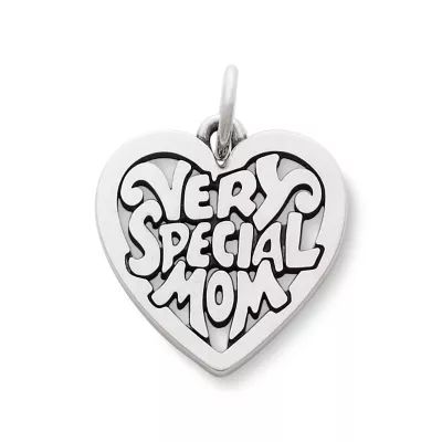 "Very Special Mom" Heart Charm in Sterling Silver