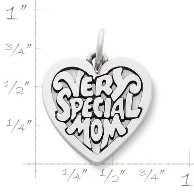 "Very Special Mom" Heart Charm in Sterling Silver - Image 2