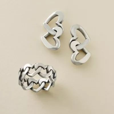 Chain of Hearts Drop Earrings in Sterling Silver - Image 5