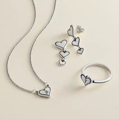 Delicate Heart Initial Necklace in Sterling Silver - Image 4