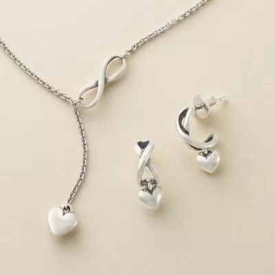 Delicate Infinite Love Hoops in Sterling Silver - Image 2