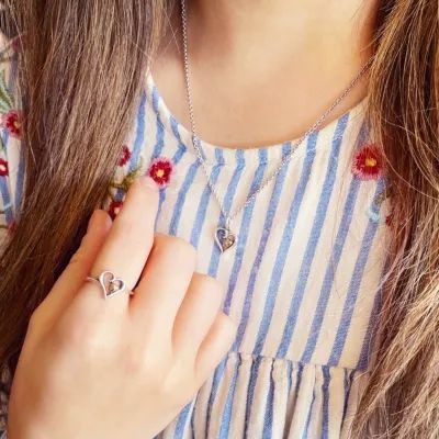 Delicate Joy of My Heart Charm in Sterling Silver and 14K Yellow Gold - Image 4