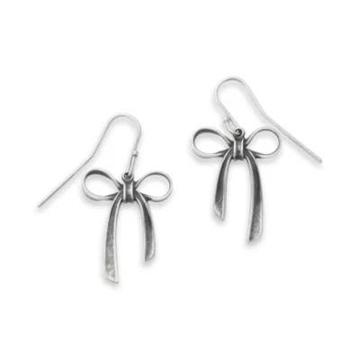 Bow Dangle Earrings in Sterling Silver
