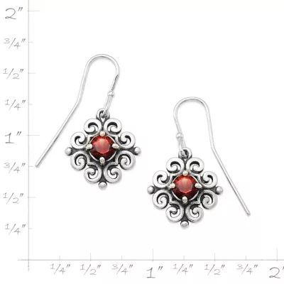 Spanish Lace Birthstone Dangle Earrings in Sterling Silver or 14K Yellow Gold - Image 4