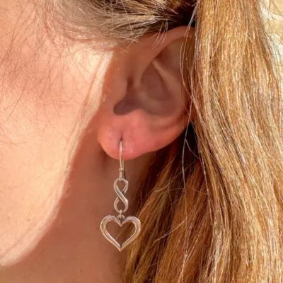 Infinite Love Dangle Earrings in Sterling Silver - Image 2