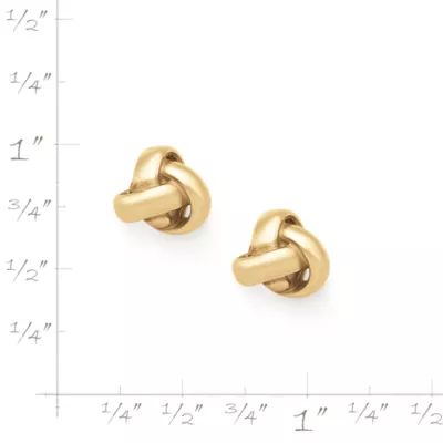Woven Knot Stud Earrings in 14K Yellow Gold - Image 3